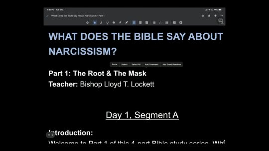 what does the Bible say about narcissism part one day one section A